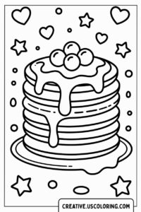 stack-of-pancakes-with-syrup-and-berries-coloring-page