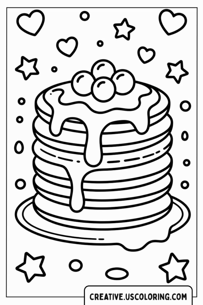 stack-of-pancakes-with-syrup-and-berries-coloring-page