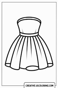 strapless-dress-with-full-skirt-coloring-page