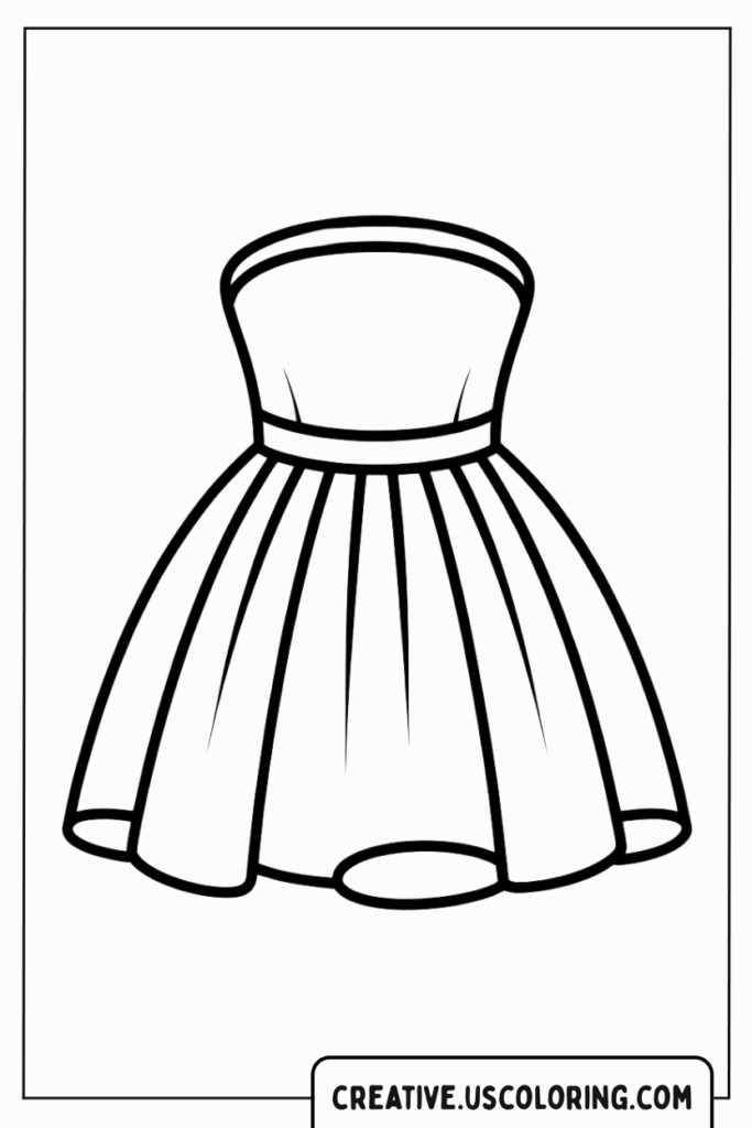 strapless-dress-with-full-skirt-coloring-page