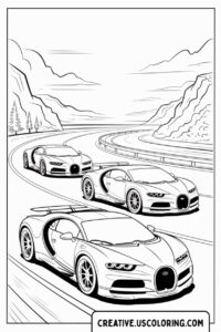 three-bugatti-cars-driving-on-curvy-road-coloring-page