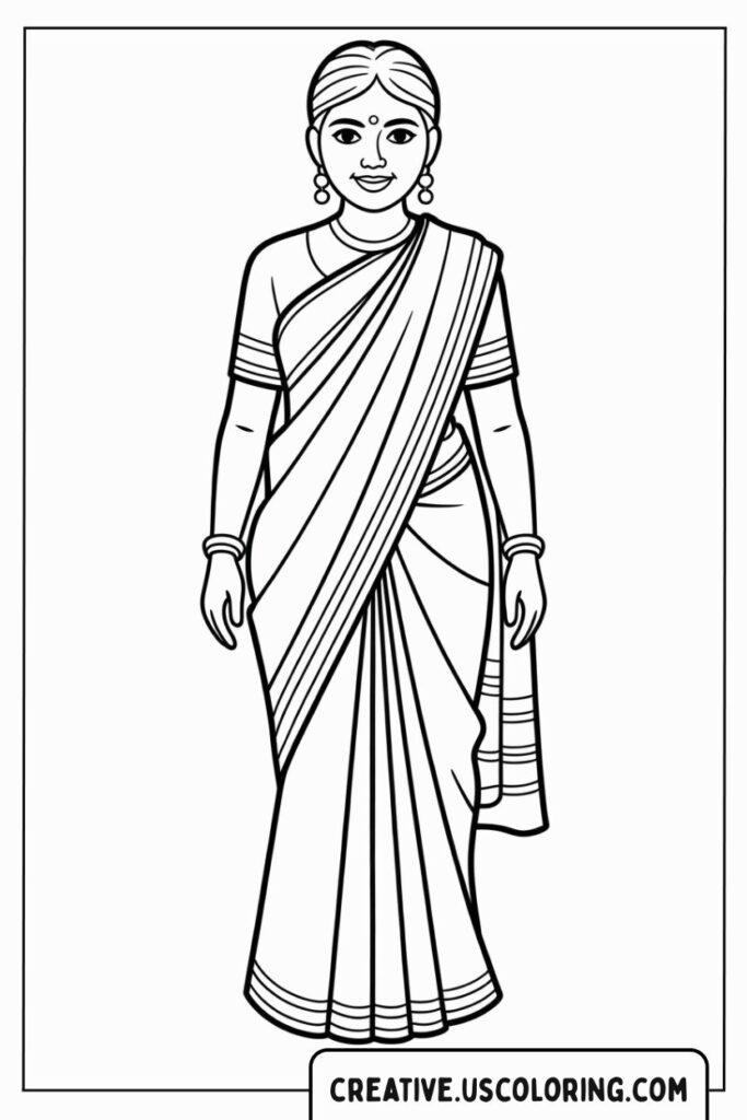 traditional-indian-woman-wearing-sari-coloring-page