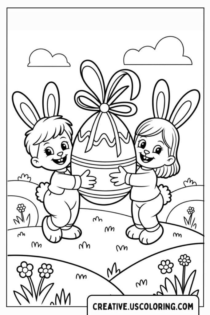 two-kids-with-easter-egg-coloring-page