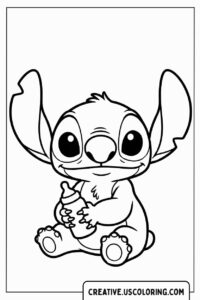 Baby Stitch Coloring Page