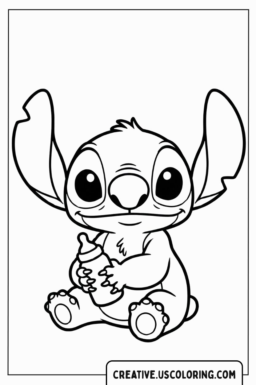 Baby Stitch Coloring Page