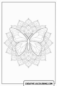 Butterfly Mandala Coloring Page