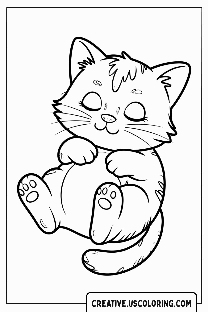 Cat Nap Coloring Page
