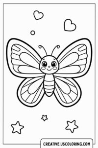 Cute Butterfly Coloring Page
