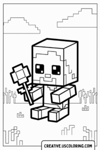 Cute Minecraft Steve Coloring Page