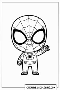 Cute Spider-Man Coloring Page