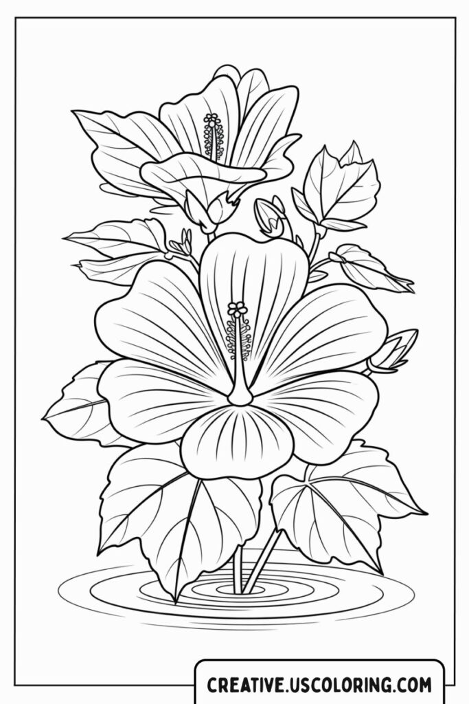 Detailed-Tropical-Hibiscus-Flower-Coloring-Page-for-Adults