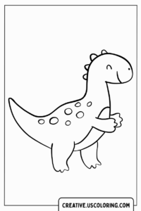 Dino Smile The Easy Dinosaur Coloring Page