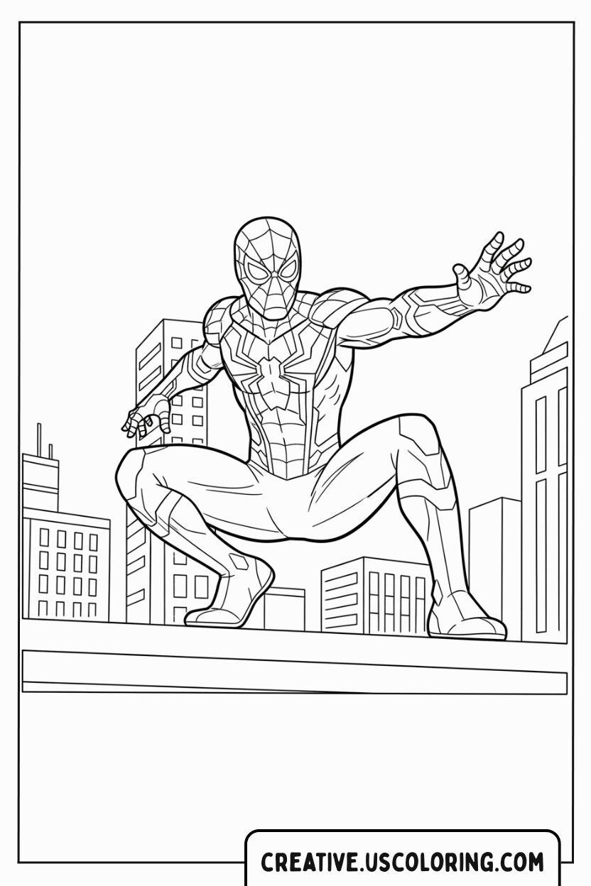 Iron Spider Suit Coloring Page