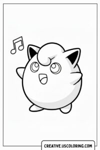 Jigglypuff Cute Pokémon Coloring Page