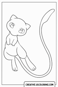 Mew Mythical Pokémon Coloring Page