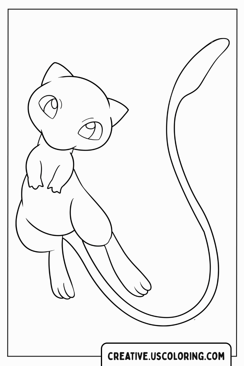 Mew Mythical Pokémon Coloring Page