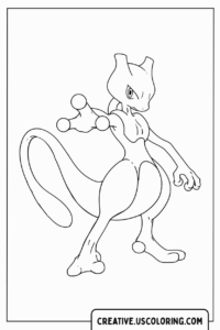 Mewtwo Legendary Pokémon Coloring Page