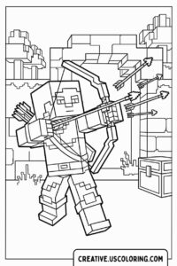 Minecraft Dungeons Coloring Page