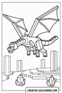 Minecraft Ender Dragon Coloring Page