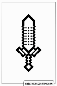 Minecraft Sword Coloring Page