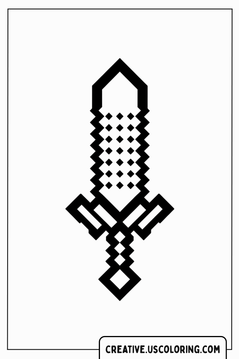 Minecraft Sword Coloring Page