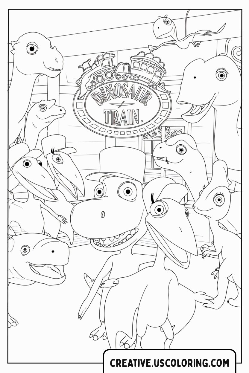 Prehistoric Journey Dinosaur Train Coloring Page
