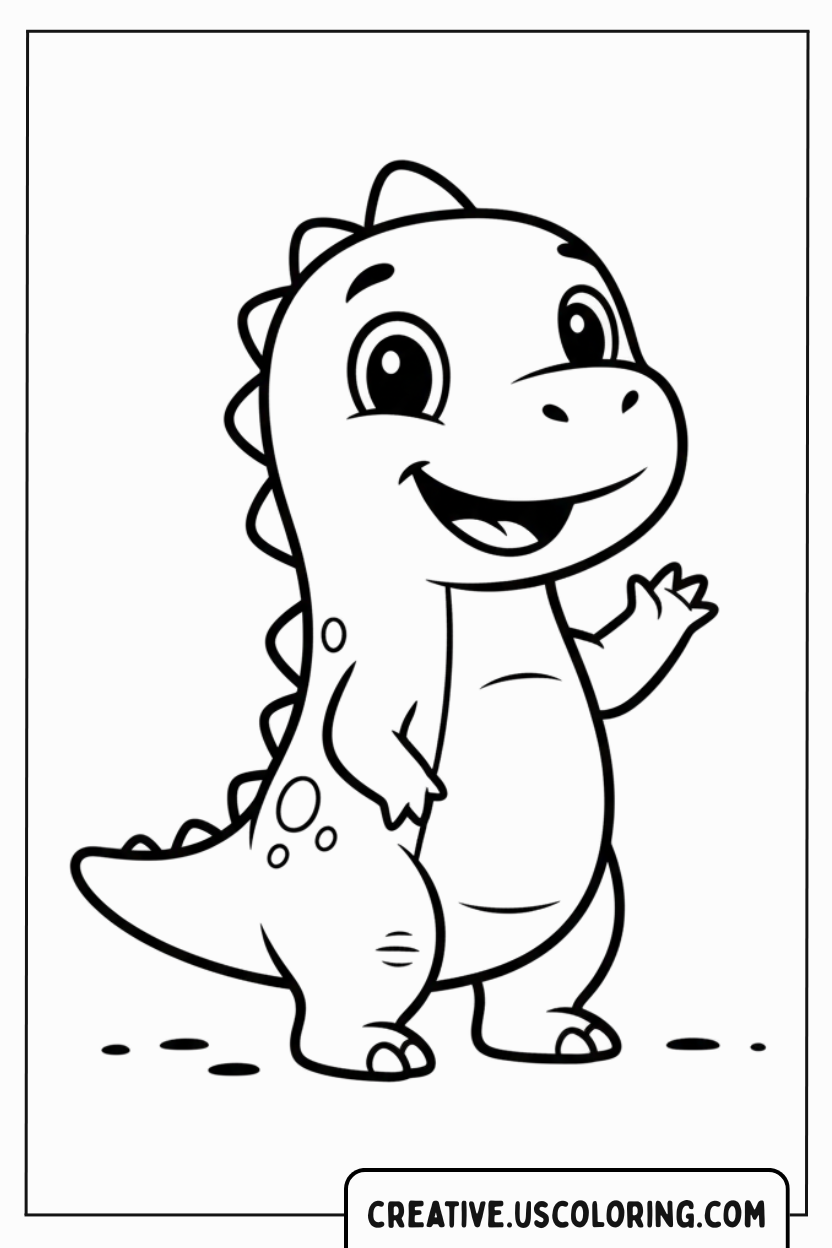 Simple Dinosaur Coloring Page