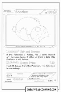 Snorlax Pokémon Card Coloring Page