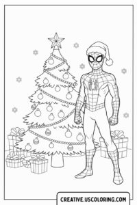 Spider-Man Christmas Coloring Page