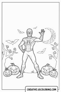 Spider-Man Halloween Coloring Page
