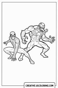 Spider-Man and Venom Coloring Page