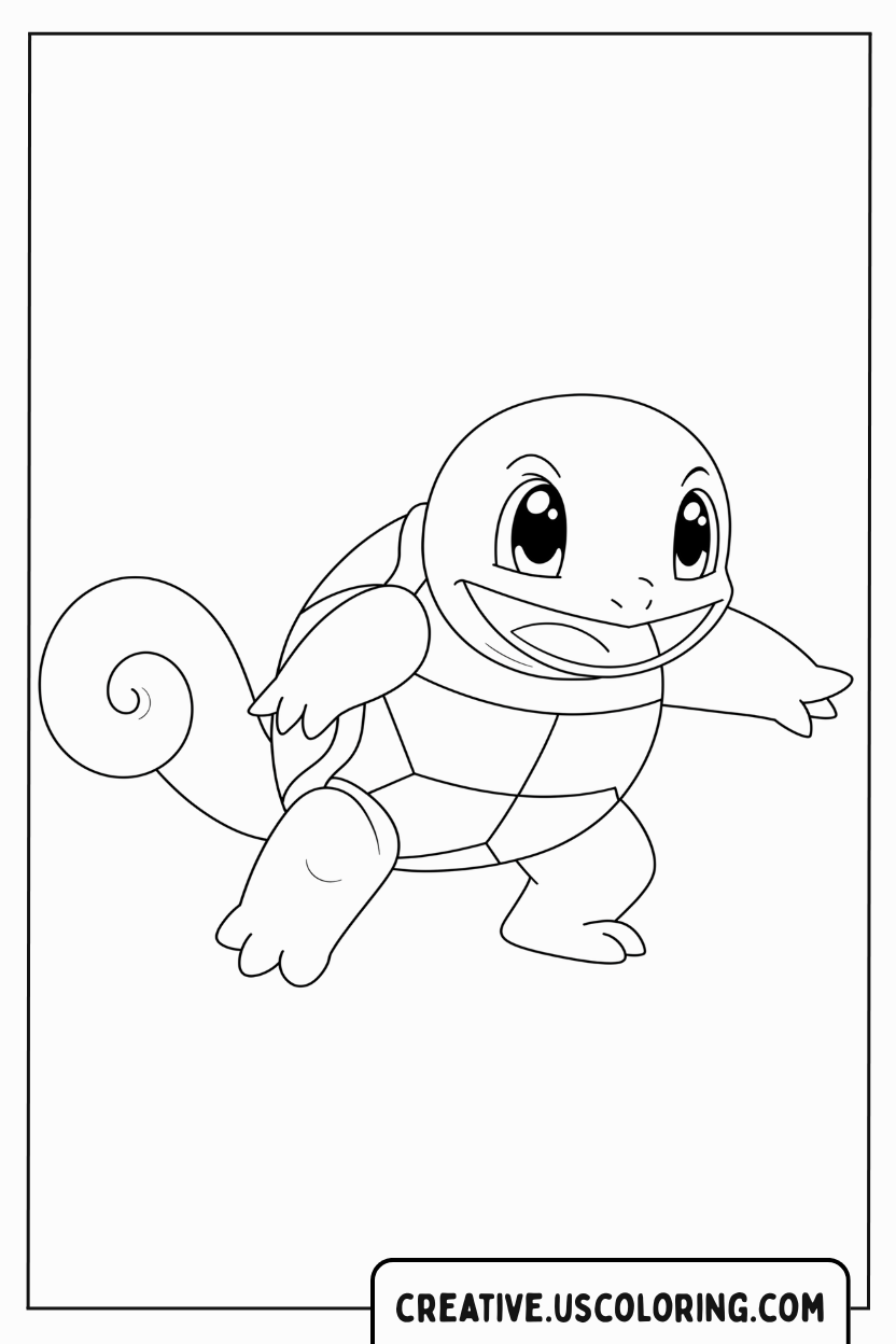 Squirtle Water Pokémon Coloring Page