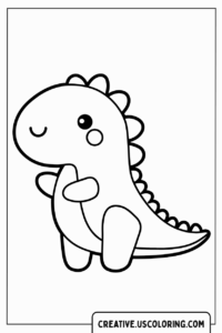 The Adorable Baby Dinosaur Coloring Page