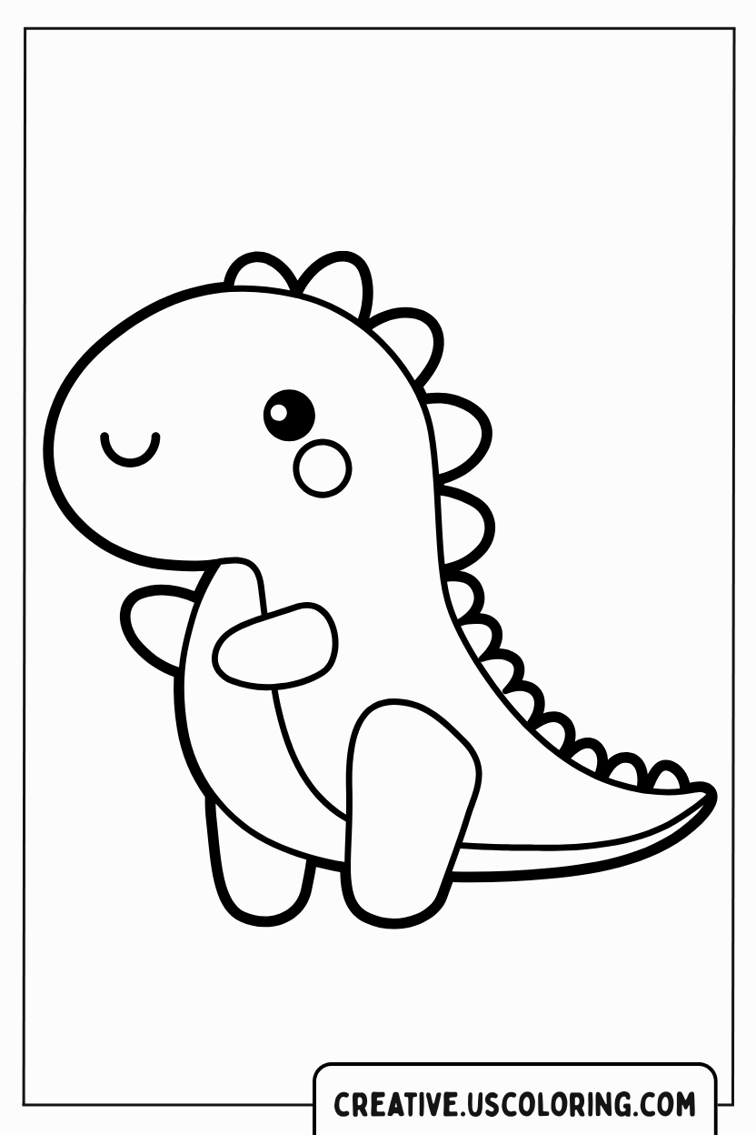 The Adorable Baby Dinosaur Coloring Page