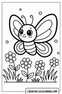 The Cute Butterfly Coloring Page