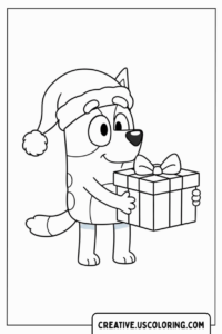 bluey-christmas-santa-hat-coloring-page