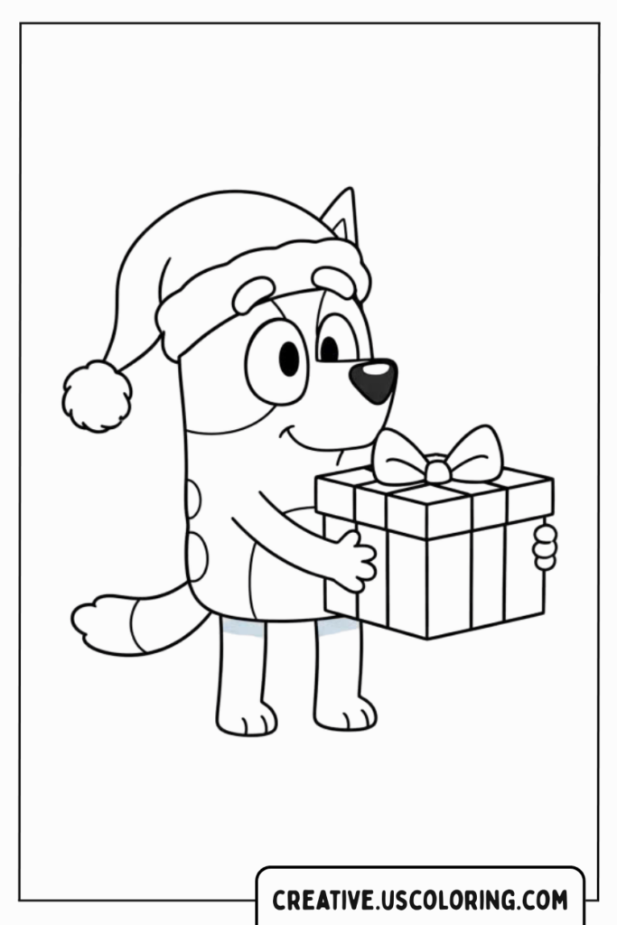 bluey-christmas-santa-hat-coloring-page