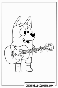 bluey-dad-bandit-guitar-coloring-page