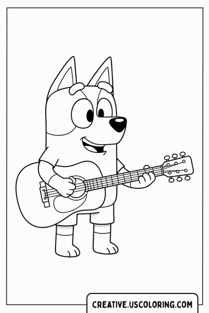 bluey-dad-bandit-guitar-coloring-page