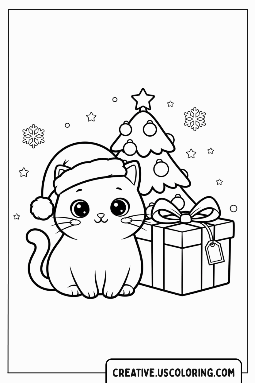 christmas-cat-kitten-santa-hat-coloring-page