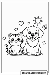 cute-cat-and-dog-friends-coloring-page