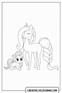 cute-mom-and-baby-unicorn-coloring-page