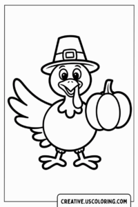 cute-thanksgiving-turkey-pilgrim-hat-coloring-page