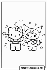 hello-kitty-kuromi-friends-coloring-page