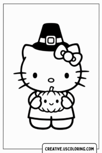  hello-kitty-pilgrim-hat-thanksgiving-coloring-page