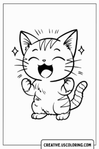 kawaii-cat-kitten-happy-stripes-coloring-page