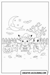 pokemon-halloween-pikachu-charmander-coloring-page