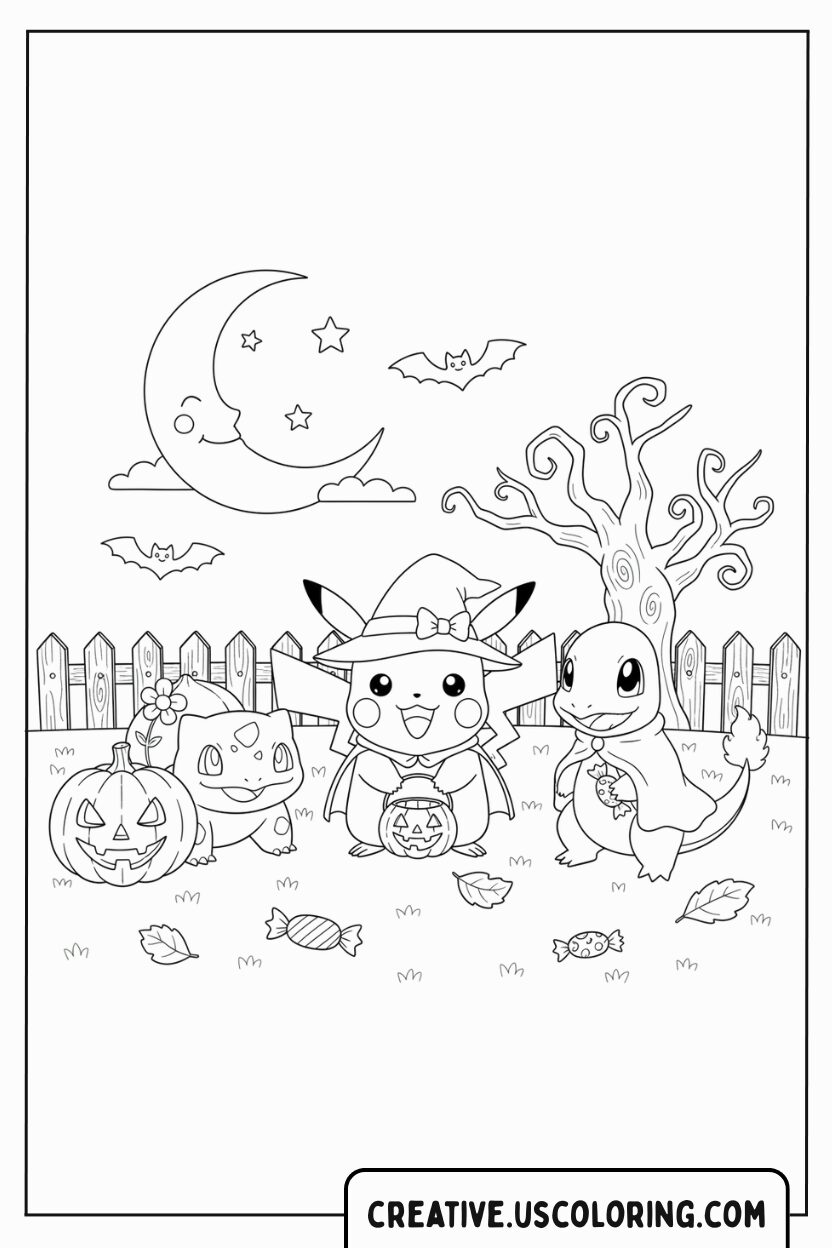 pokemon-halloween-pikachu-charmander-coloring-page