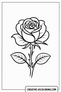 rose-with-leaves-coloring-page