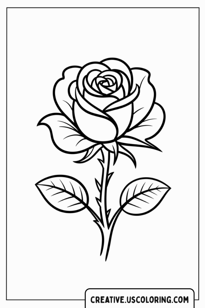 rose-with-leaves-coloring-page